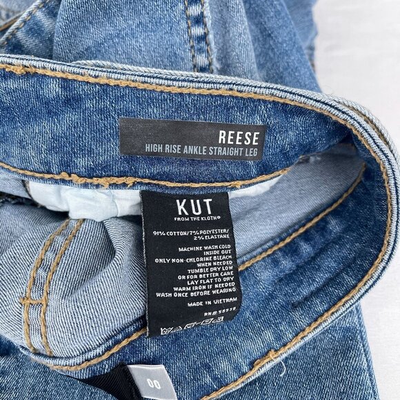 Kut From The Kloth Reese High-Rise Ankle Straight Leg Tie Belt Jeans Women Sz.00 - Picture 8 of 14